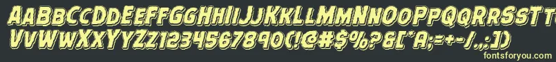 Terrorbabblepunch-Schriftart – Gelbe Schriften auf schwarzem Hintergrund