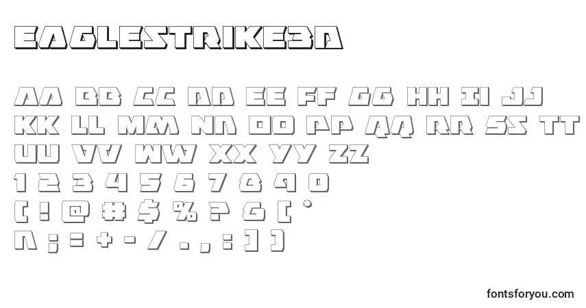 A fonte Eaglestrike3D – alfabeto, números, caracteres especiais
