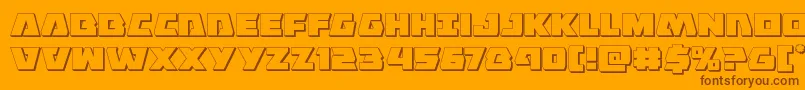 Eaglestrike3D-Schriftart – Braune Schriften auf orangefarbenem Hintergrund