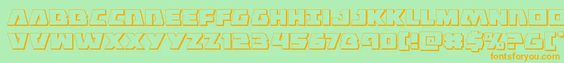 Eaglestrike3D Font – Orange Fonts on Green Background