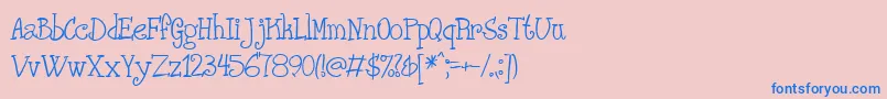 Phanrg ffy Font – Blue Fonts on Pink Background