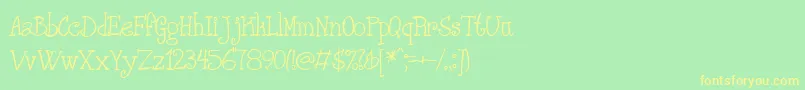 Phanrg ffy Font – Yellow Fonts on Green Background