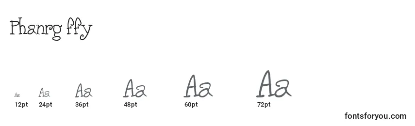 Größen der Schriftart Phanrg ffy