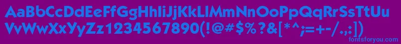 KabelmediumcBold-Schriftart – Blaue Schriften auf violettem Hintergrund