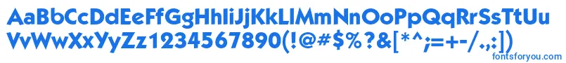 フォントKabelmediumcBold – 白い背景に青い文字