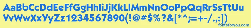 KabelmediumcBold Font – Blue Fonts on Yellow Background