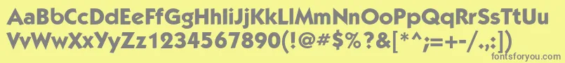 フォントKabelmediumcBold – 黄色の背景に灰色の文字