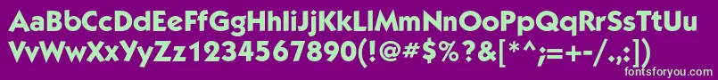 フォントKabelmediumcBold – 紫の背景に緑のフォント