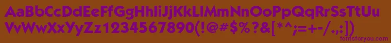 フォントKabelmediumcBold – 紫色のフォント、茶色の背景