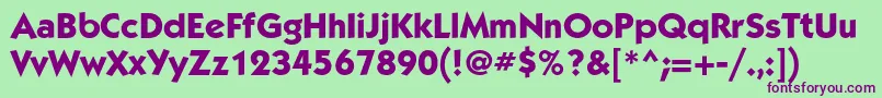 Czcionka KabelmediumcBold – fioletowe czcionki na zielonym tle