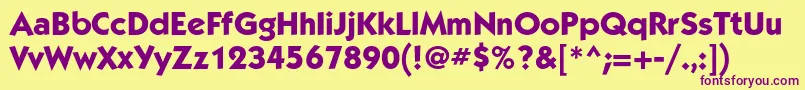 Czcionka KabelmediumcBold – fioletowe czcionki na żółtym tle