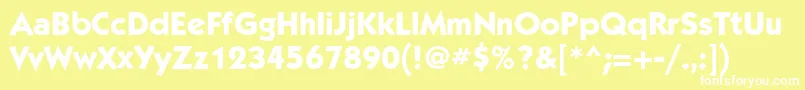 フォントKabelmediumcBold – 黄色い背景に白い文字