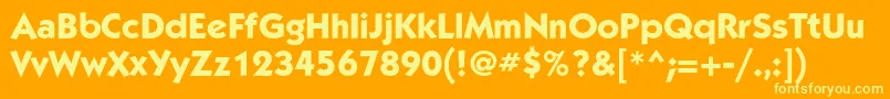 フォントKabelmediumcBold – オレンジの背景に黄色の文字