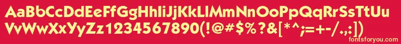 フォントKabelmediumcBold – 黄色の文字、赤い背景
