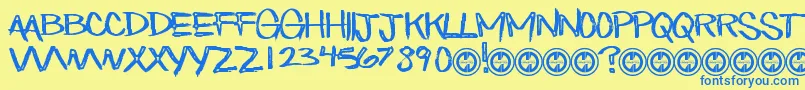 EatnCake Font – Blue Fonts on Yellow Background