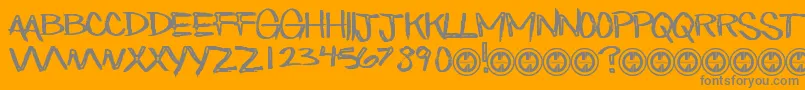 EatnCake-Schriftart – Graue Schriften auf orangefarbenem Hintergrund