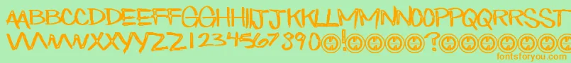 EatnCake Font – Orange Fonts on Green Background