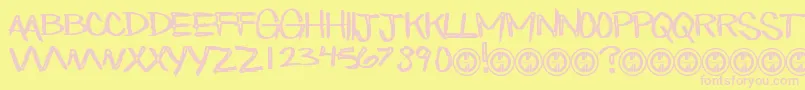 EatnCake Font – Pink Fonts on Yellow Background