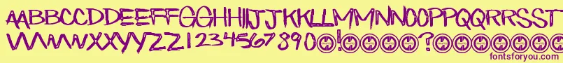 EatnCake Font – Purple Fonts on Yellow Background