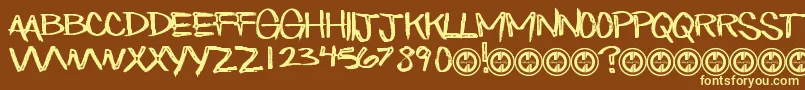 EatnCake Font – Yellow Fonts on Brown Background