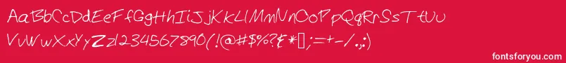 HiThere Font – White Fonts on Red Background