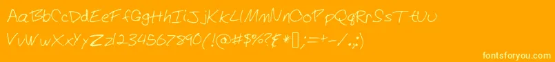 HiThere Font – Yellow Fonts on Orange Background