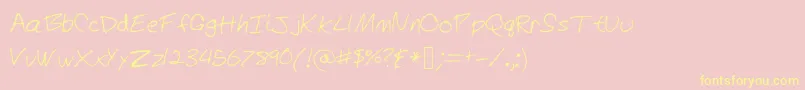 HiThere Font – Yellow Fonts on Pink Background