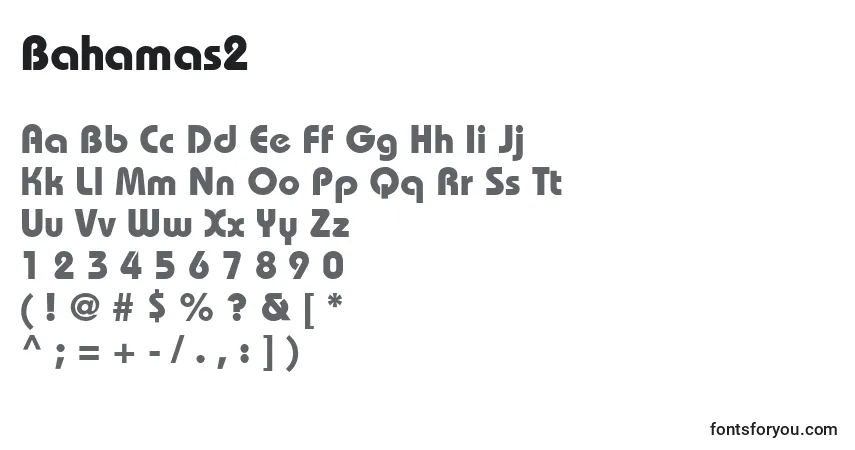 A fonte Bahamas2 – alfabeto, números, caracteres especiais