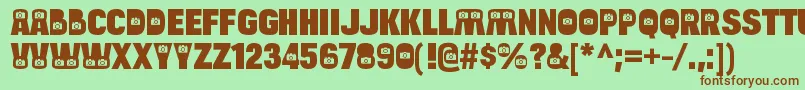 BulltoadcameraRegular Font – Brown Fonts on Green Background