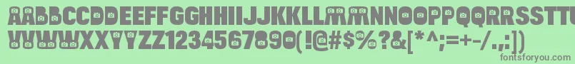Czcionka BulltoadcameraRegular – szare czcionki na zielonym tle