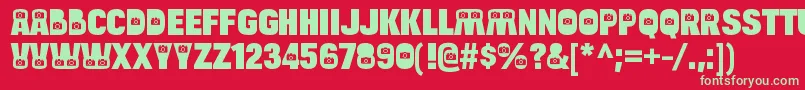 BulltoadcameraRegular Font – Green Fonts on Red Background