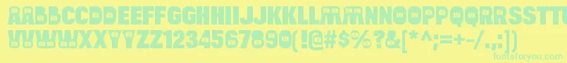 BulltoadcameraRegular Font – Green Fonts on Yellow Background
