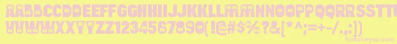 BulltoadcameraRegular Font – Pink Fonts on Yellow Background