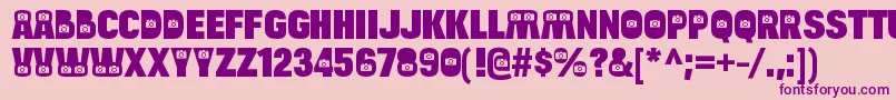フォントBulltoadcameraRegular – ピンクの背景に紫のフォント