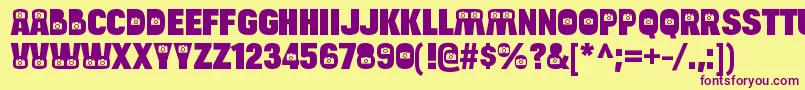 Шрифт BulltoadcameraRegular – фиолетовые шрифты на жёлтом фоне