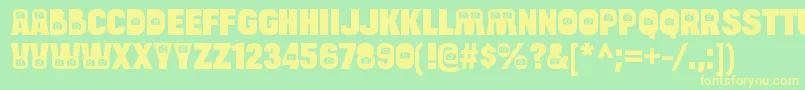 Шрифт BulltoadcameraRegular – жёлтые шрифты на зелёном фоне