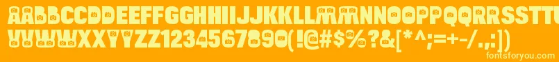 フォントBulltoadcameraRegular – オレンジの背景に黄色の文字