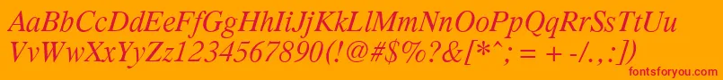 PcTennesseeItalic Font – Red Fonts on Orange Background