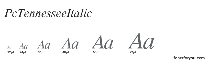 Размеры шрифта PcTennesseeItalic