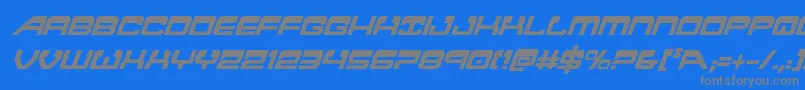 フォントAtlantiacondital2 – 青い背景に灰色の文字