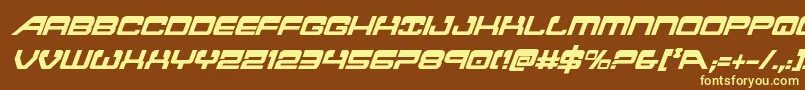 Weitere Informationen zur Atlantiacondital2-Schriftart Atlantiacondital2-Schriftart – Gelbe Schriften auf braunem Hintergrund