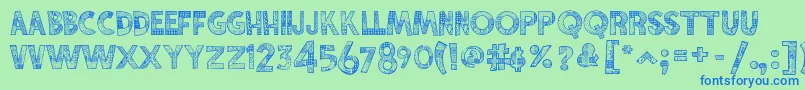 Karamuruh Font – Blue Fonts on Green Background