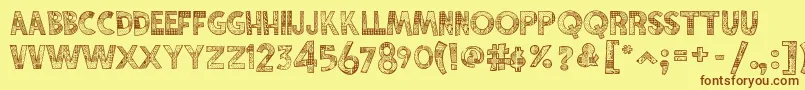 Karamuruh Font – Brown Fonts on Yellow Background