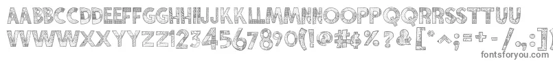 フォントKaramuruh – 白い背景に灰色の文字