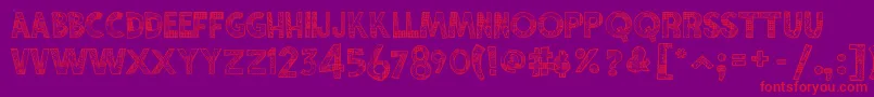Karamuruh-Schriftart – Rote Schriften auf violettem Hintergrund