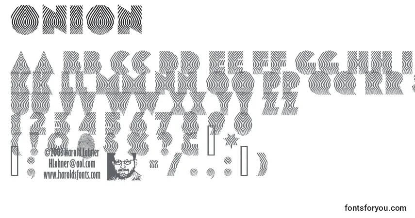 Шрифт Onion – алфавит, цифры, специальные символы