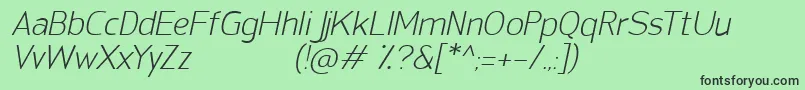 fuente SanFredianoLightItalic – Fuentes Negras Sobre Fondo Verde