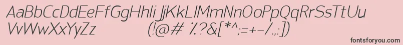 Шрифт SanFredianoLightItalic – чёрные шрифты на розовом фоне