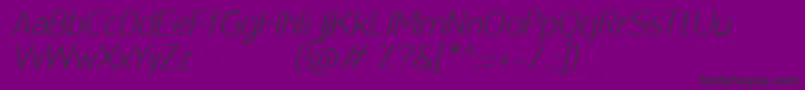 Шрифт SanFredianoLightItalic – чёрные шрифты на фиолетовом фоне