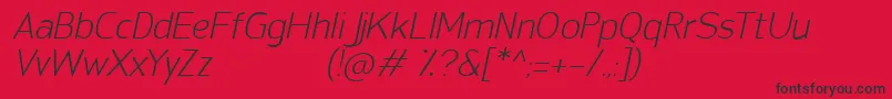 Шрифт SanFredianoLightItalic – чёрные шрифты на красном фоне